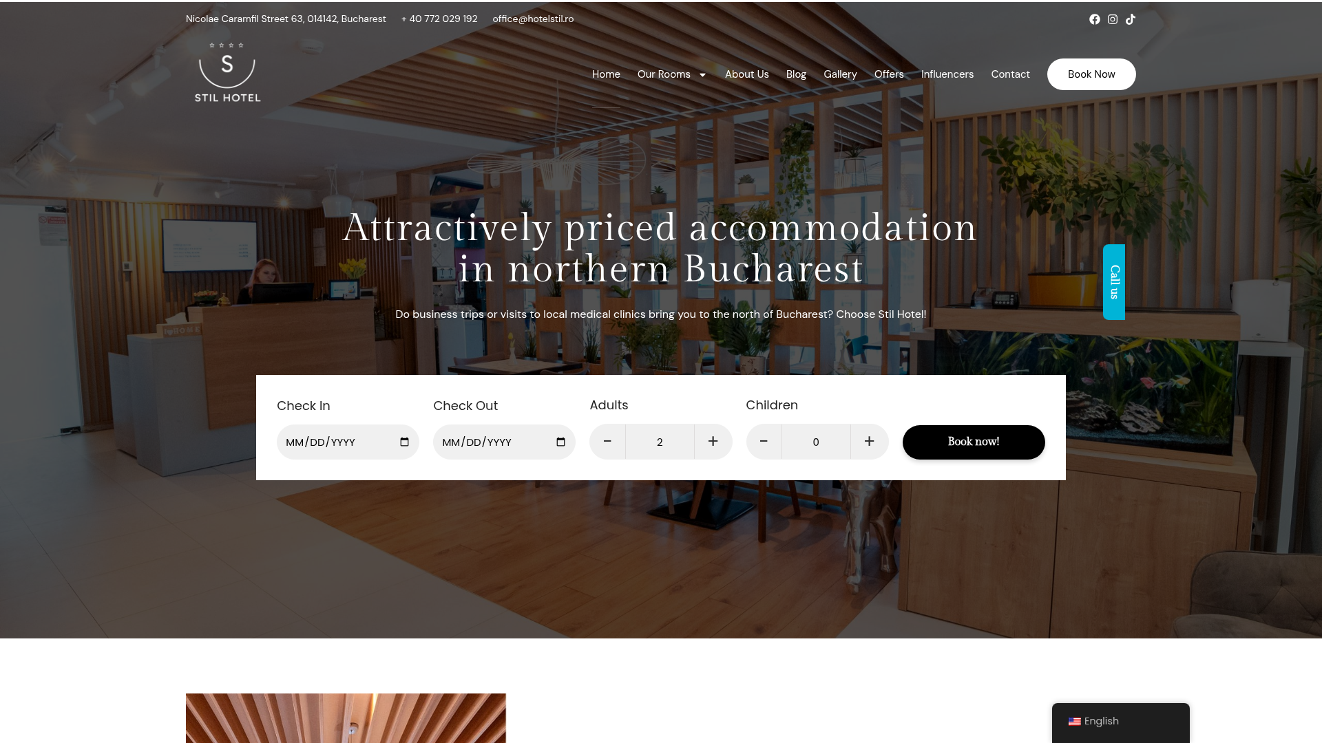 Preview of Hotel Stil website