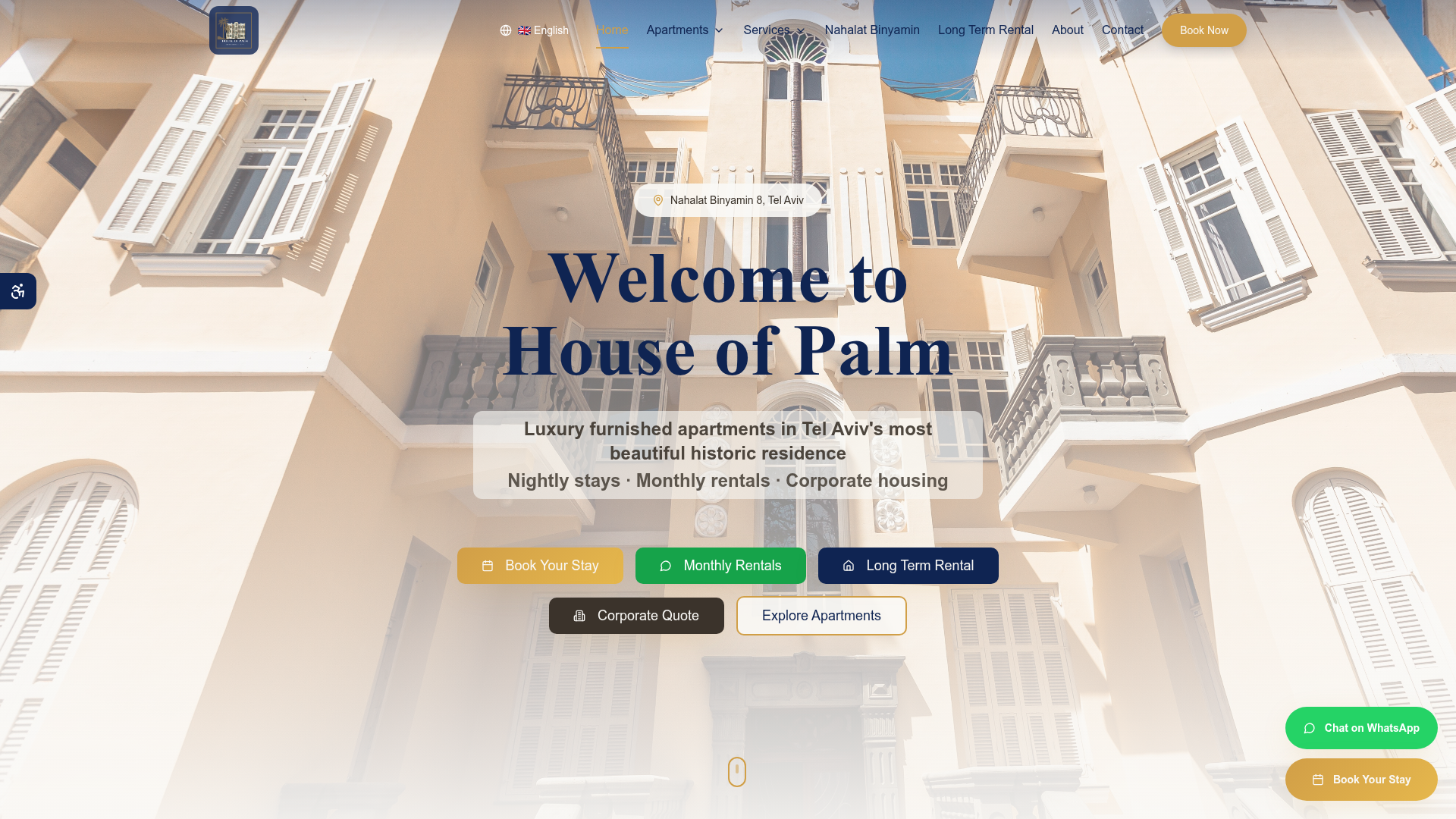 Preview of House of Palm website
