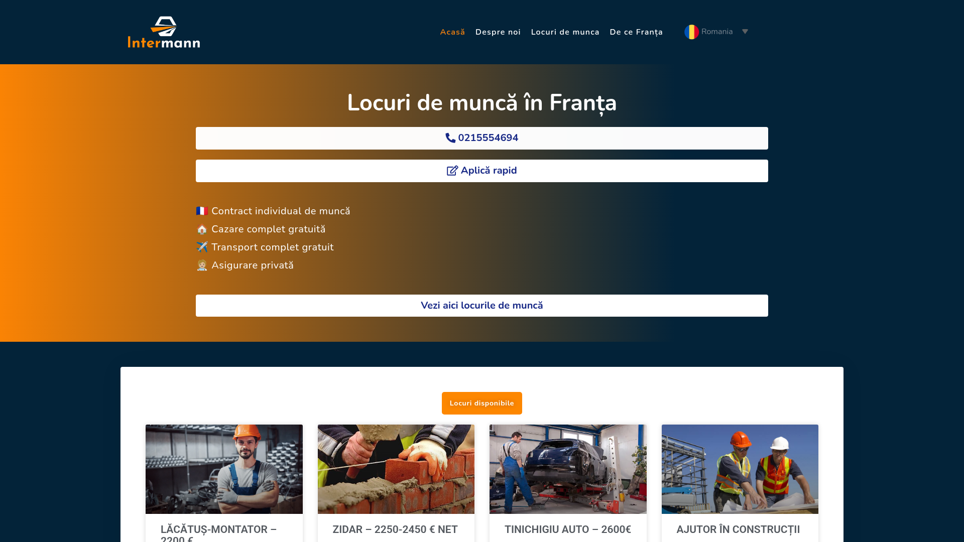 Preview of Intermann Romania website