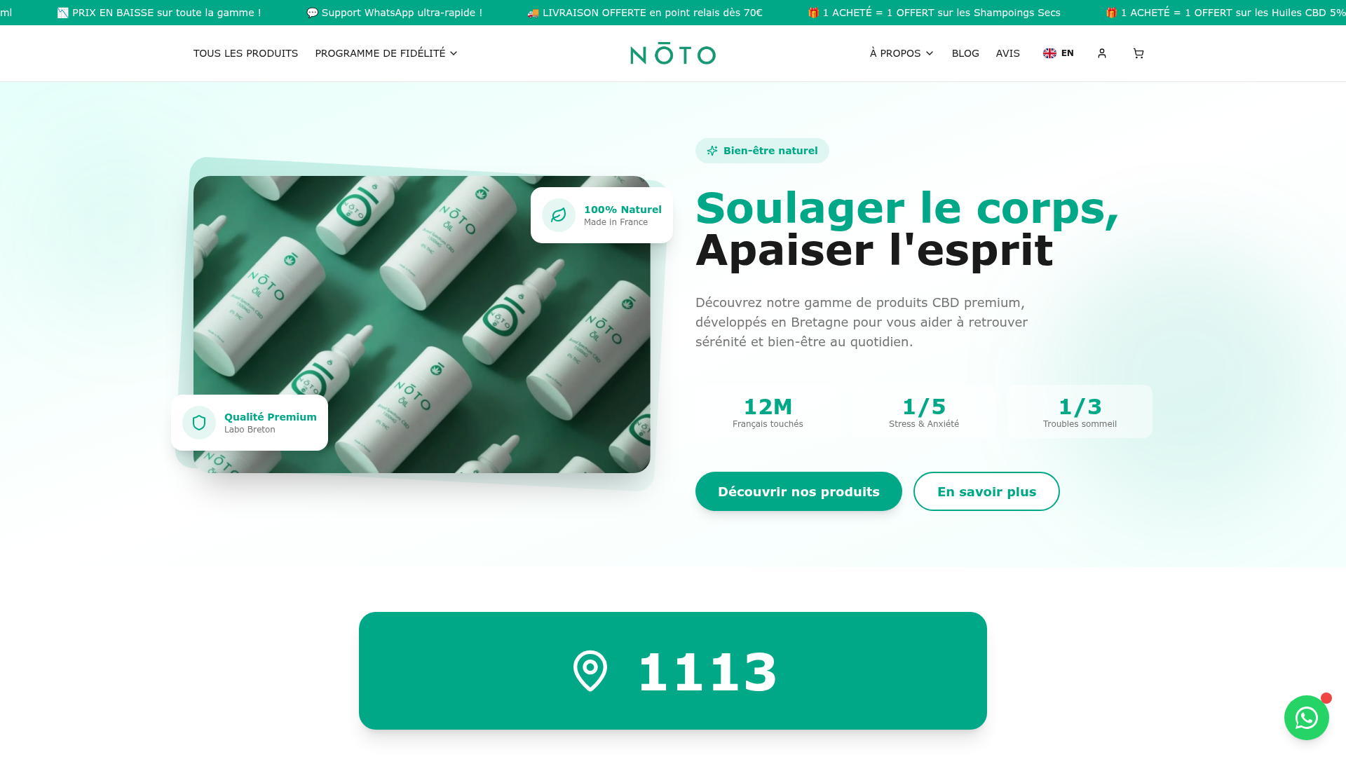 Preview of NotoCBD website