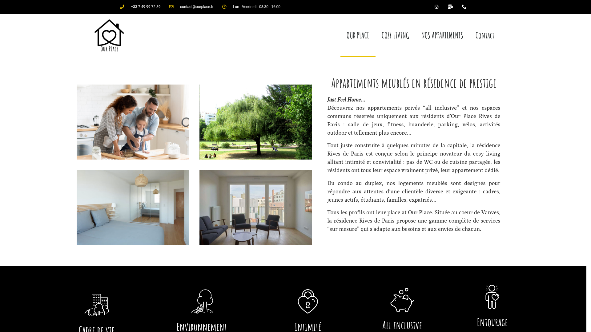 Preview of Our Place website