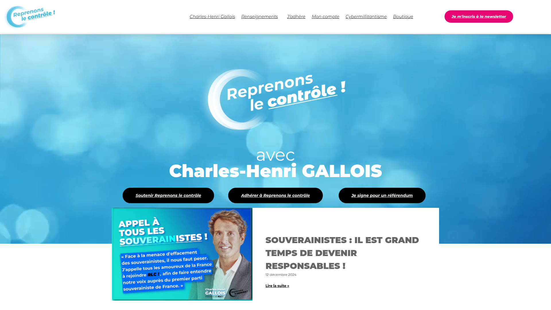 Preview of Reprenons le Contrôle website