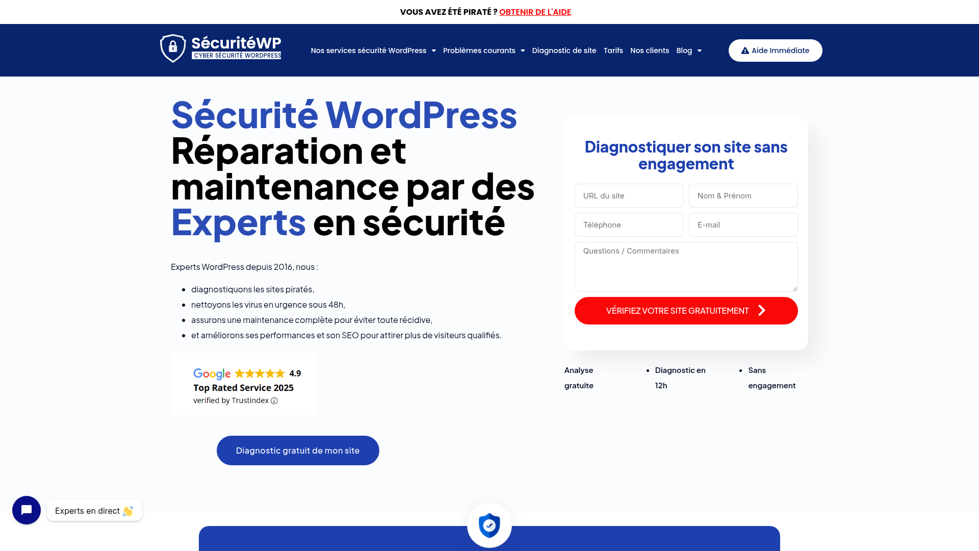 Preview of Securite WP website
